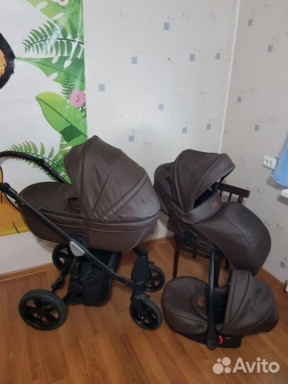 Коляска verdi mocca 3 в 1 эко кожа