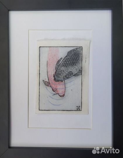 Гравюра (укиё-э) - Карпы кои