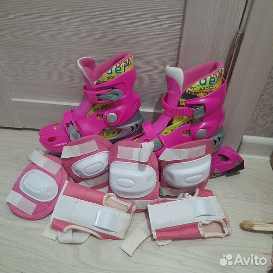 Роликовые коньки детские с защитой