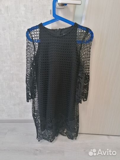 Чёрное платье Zara кружево р-р s 44