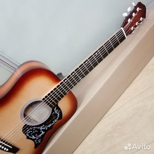 Гитара новая акустическая концертная широкий гриф