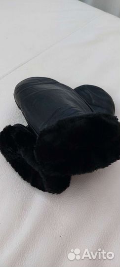 Мужские варежки из натуральной кожи