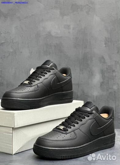 Кроссовки Nike force 1 черные мужские (Арт.50088)