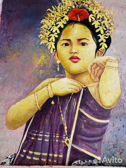 Картина маслом на холсте с острова Бали Азия