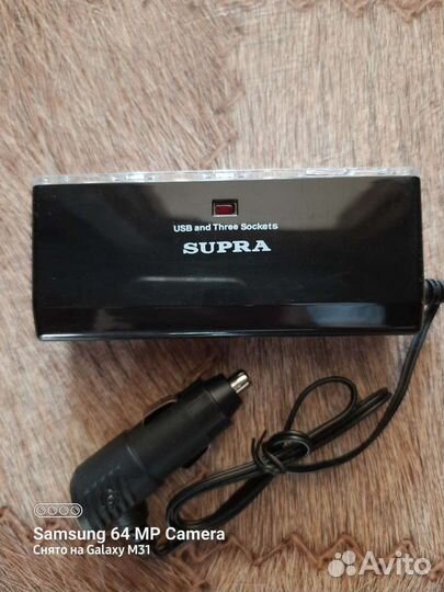 Разветвитель в гнездо прекуривателя на 3 гнезда+us