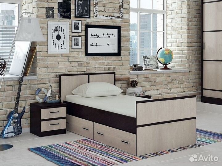 Кровать с ящиками (90-140-160) Сакура light