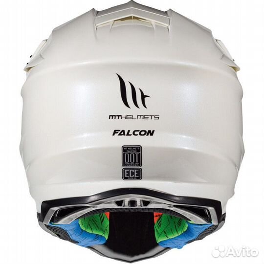 MT Мотошлемs Falcon Solid A0 White Белый