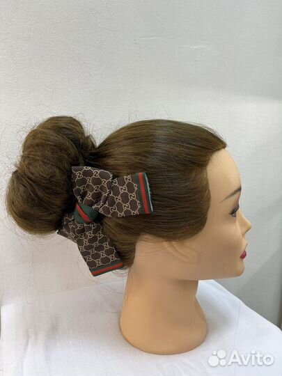 Заколка-автомат бант текстильный