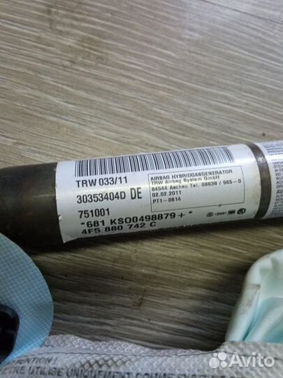 Подушка безопасности шторка Audi A6 c6