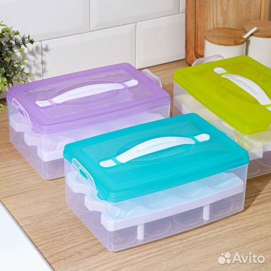 Контейнер для хранения яиц, 24 ячейки, двухуровнев