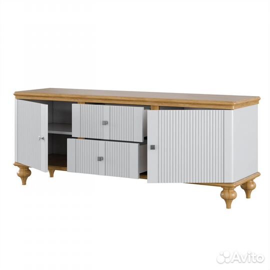 Тумба тв с ящиками белый 