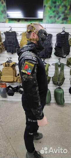 Боевая рубаха чёрный мультикам