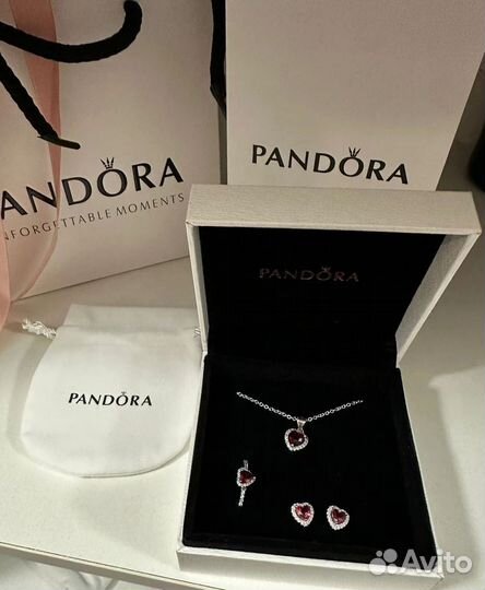 Комлект Pandora сердце(серебро 925) новый