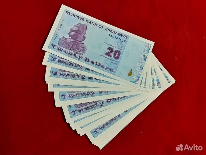 Банкнота Зимбабве 20 долларов 2009 Пресс UNC