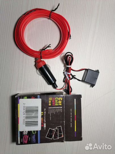 Подсветканеоноваякрасная, в автомобиль. Длина 3м