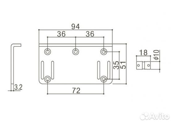 Бридж для 5-струнной бас-гитары Gotoh 2. (Новый)