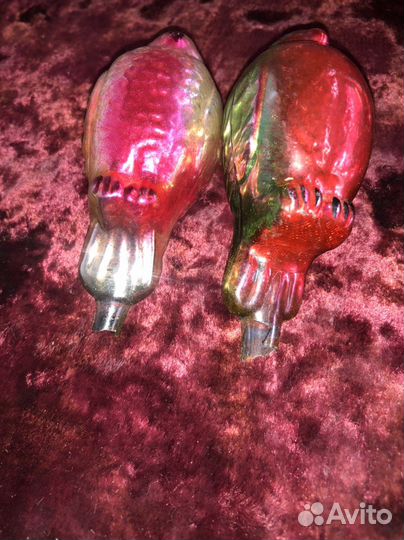 Елочные игрушки снегири на прищепке СССР