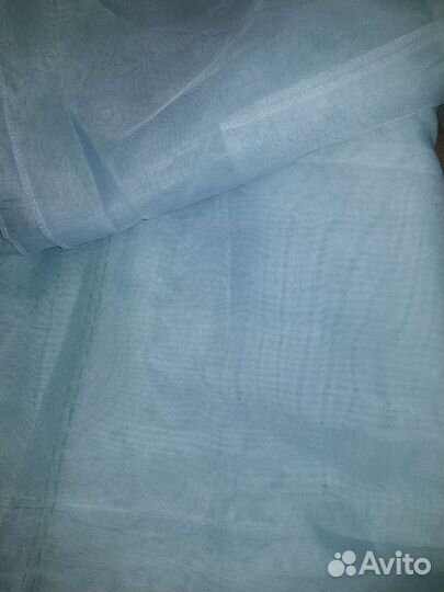 Готовый тюль бирюзовый новый 4 полотна пэчворк