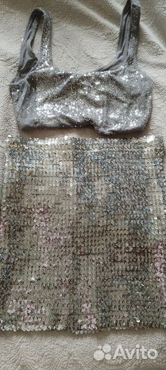 Клубный комплект. Юбка, топ