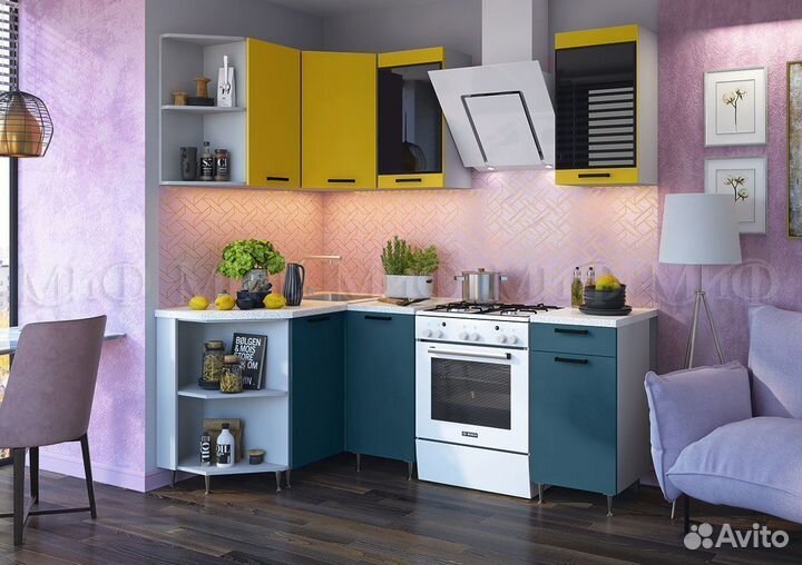 Кухня угловая Техно 1.3 Х 1.4 м