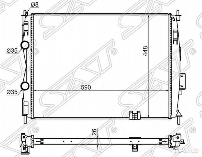 Радиатор охлаждения Ниссан Кашкай 1,6 06