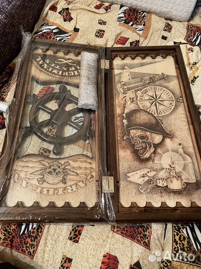 Нарды ручной работы со стеклом