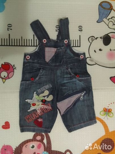 Джинсовый комбинезон 74-80
