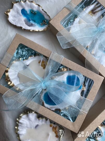 Свечи в ракушках, подставка для украшений