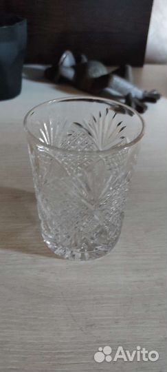 Поднос металлический СССР, хрусталь