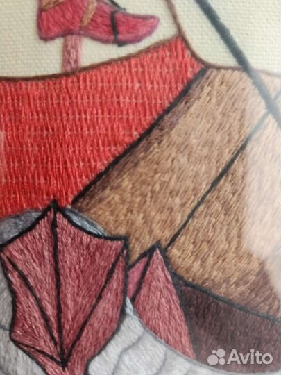 Картина Георгий Победоносец. Вышивка ручная