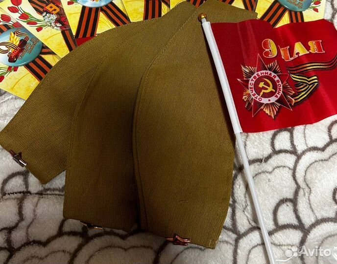 Флаги, пилотки, наклейки значки к 9 мая