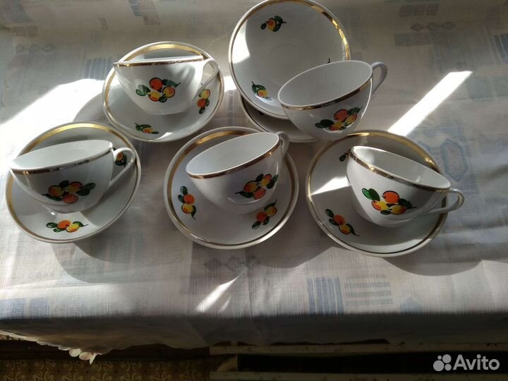 Чайные пары большие СССР цветы