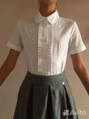 Блузка белая для девочки 140
