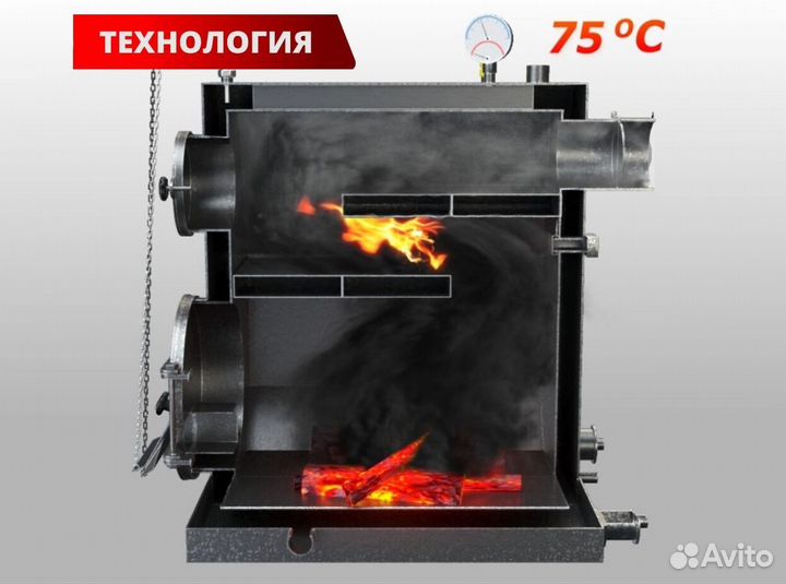 Твердотопливный котел длительного горения