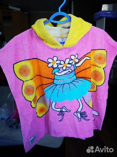 Полотенце для бассейна детское пончо на пляж