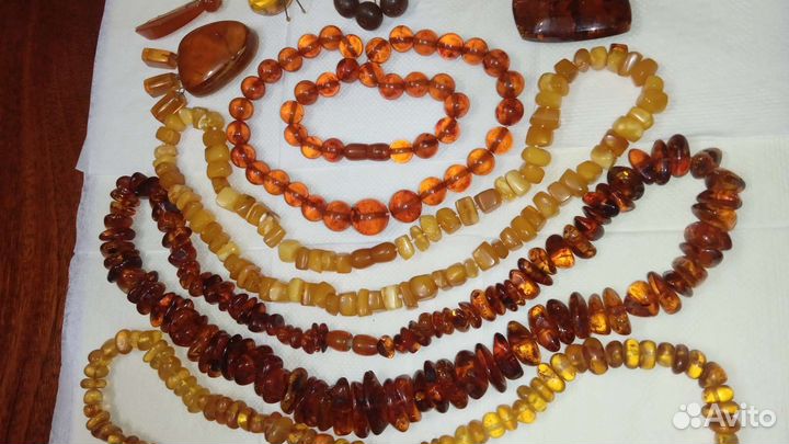 Янтарь СССР, Калининград, бусы, броши, кулоны