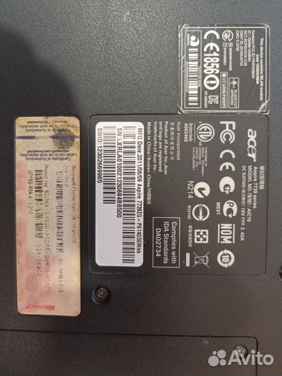 Ноутбук 17,3 дюйма, i7, gt520, Acer 7739 zg
