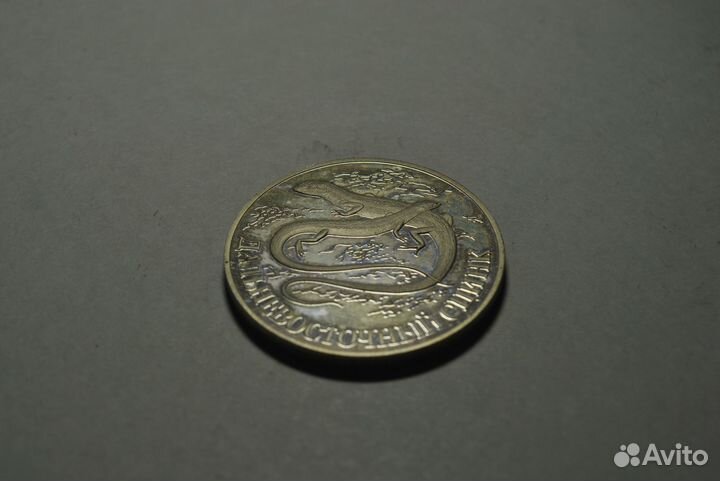 1 рубль 1998. Красная книга. Дальневосточный сцинк