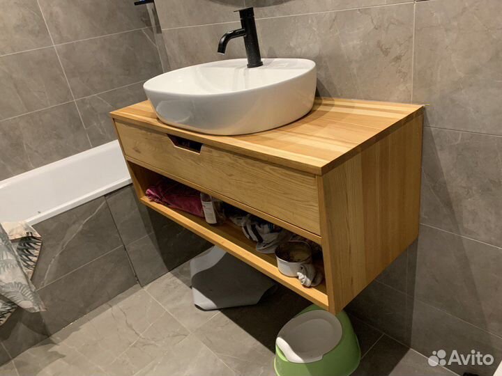 Тумба для раковины парящая из лиственницы