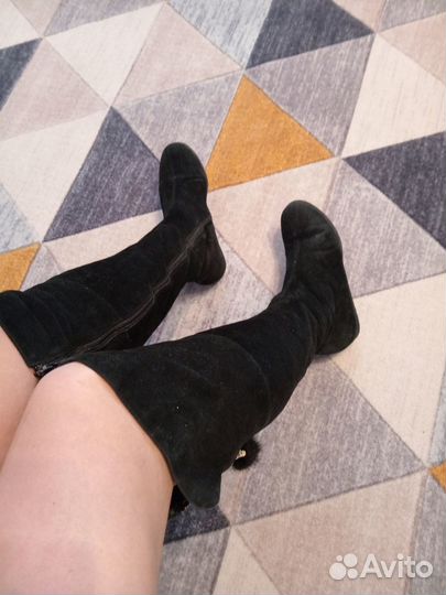 Зимние женские сапоги 38 натуральная замша