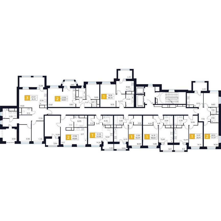 2-к. квартира, 48,9 м², 13/15 эт.