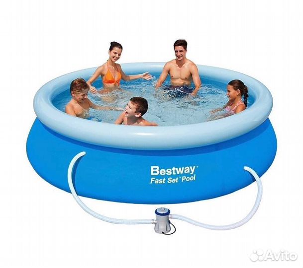 Надувной бассейн с фильтр-насосом, новый