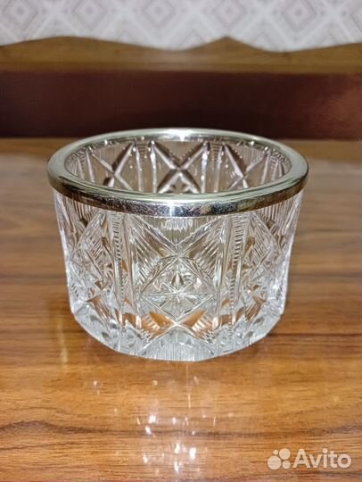 Конфетница хрустальная с ободком СССР