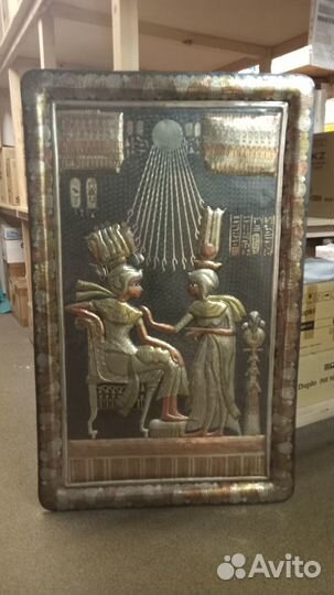 Панно настенное поднос 70х110 см медь