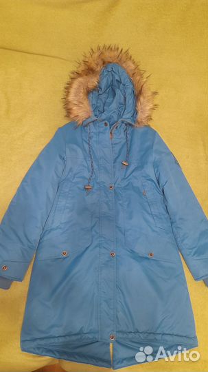 Пальто куртка зима 140 Yoota, брюки H&M 146