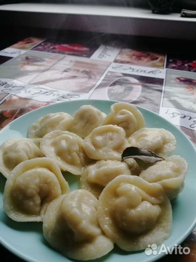 Манты, пельмени, вареники домашние ручной лепки