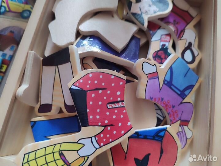 Игра день и ночь бондибон, деревянные пазлы одежда