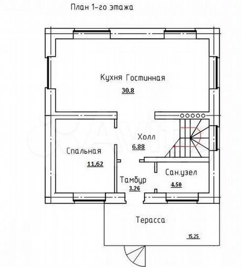 Коттедж 137 м² на участке 10 сот.