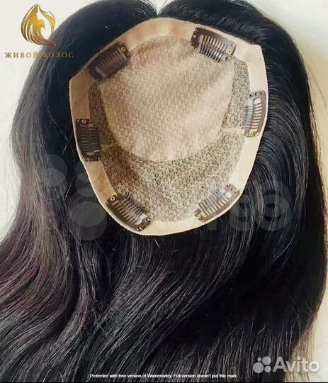 Накладка на макушку из натуральных волос