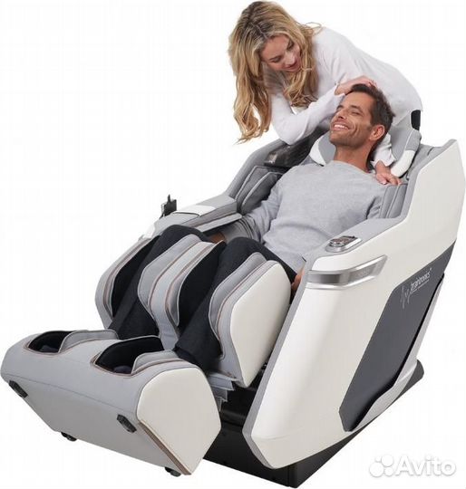 Массажное кресло (бело-серое)